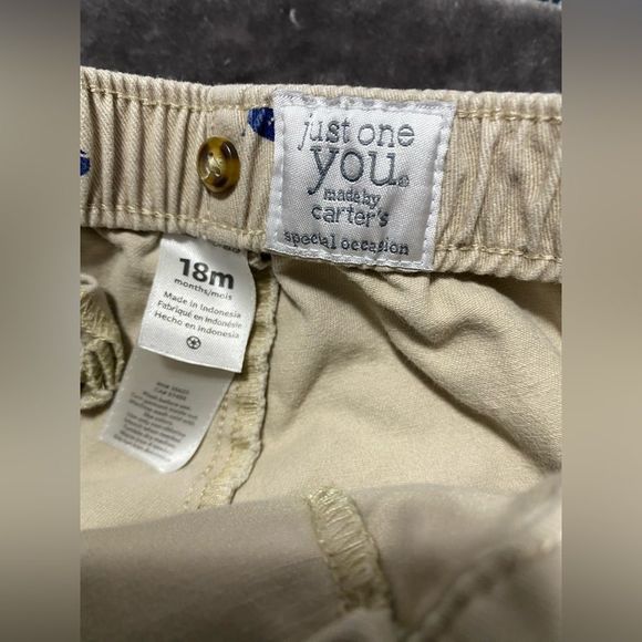Carters 18 months Khaki Pants with whales - Picture 3 of 5